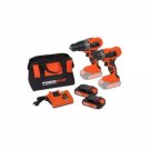 PowerPlus Bore/slagskruetrækkersæt + 2 batterier