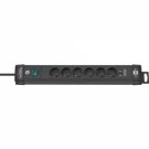 Stikdåse 6 udtag DK jord USB stik x 2