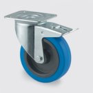 Tente 3477UFR100P62 - Blå Drejeligt transporthjul med bremse, 100 mm